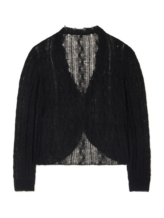 Alanui Desert Drift V Neck Black LWHD001E25KNI001 Alanui Desert Drift V Neck Black LWHD001E25KNI001