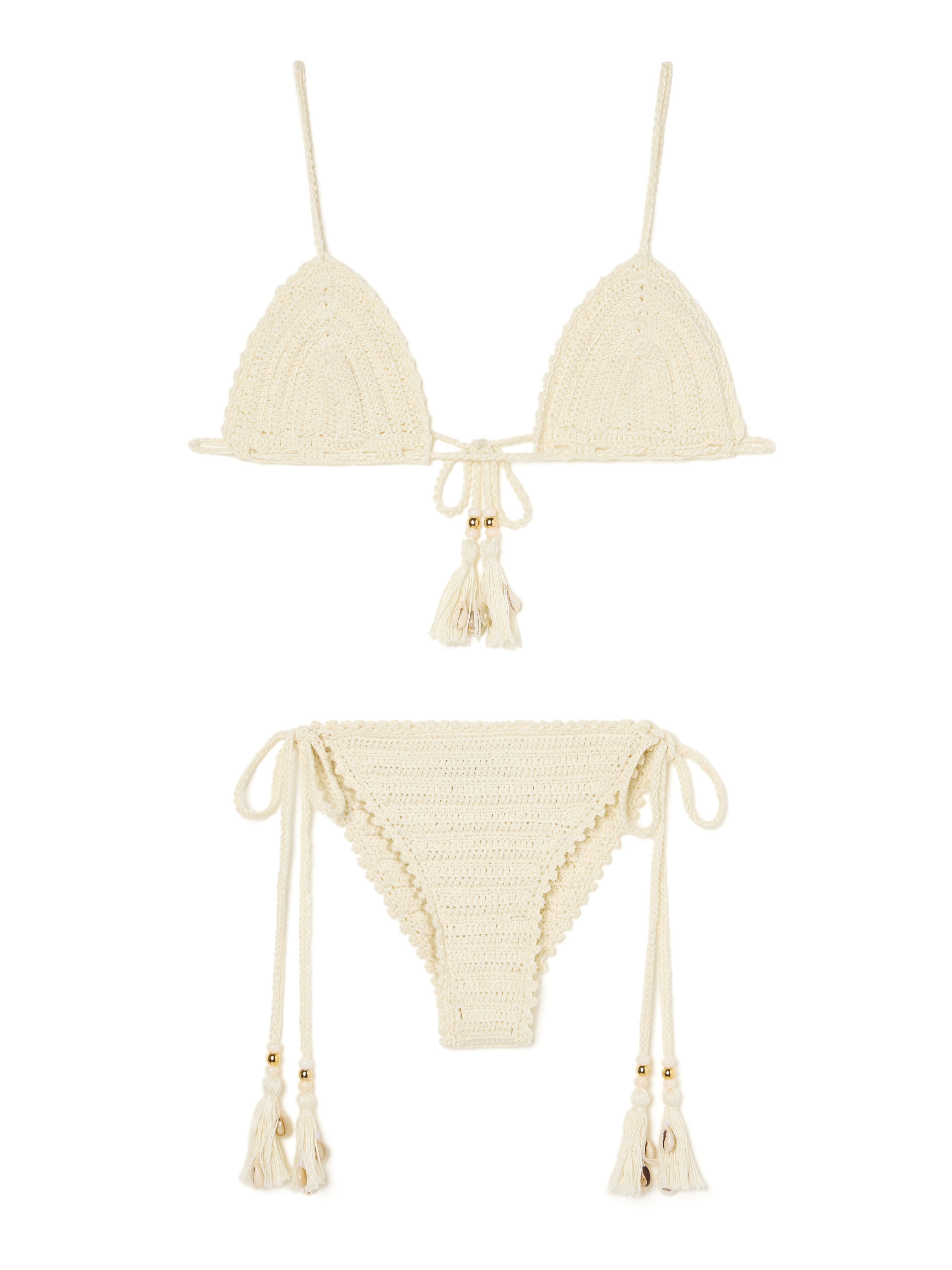 Alanui Sea Nomad Crochet Bikini Chalk LWFA007R26KNI001 Alanui Sea Nomad Crochet Bikini Chalk LWFA007R26KNI001