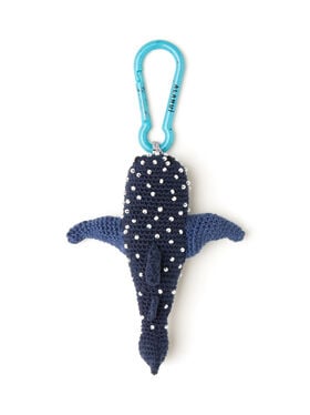 Alanui Handmade Whale Shark Crochet Key Holder Deep Blue-Multicolor LWRE013R26KNI001