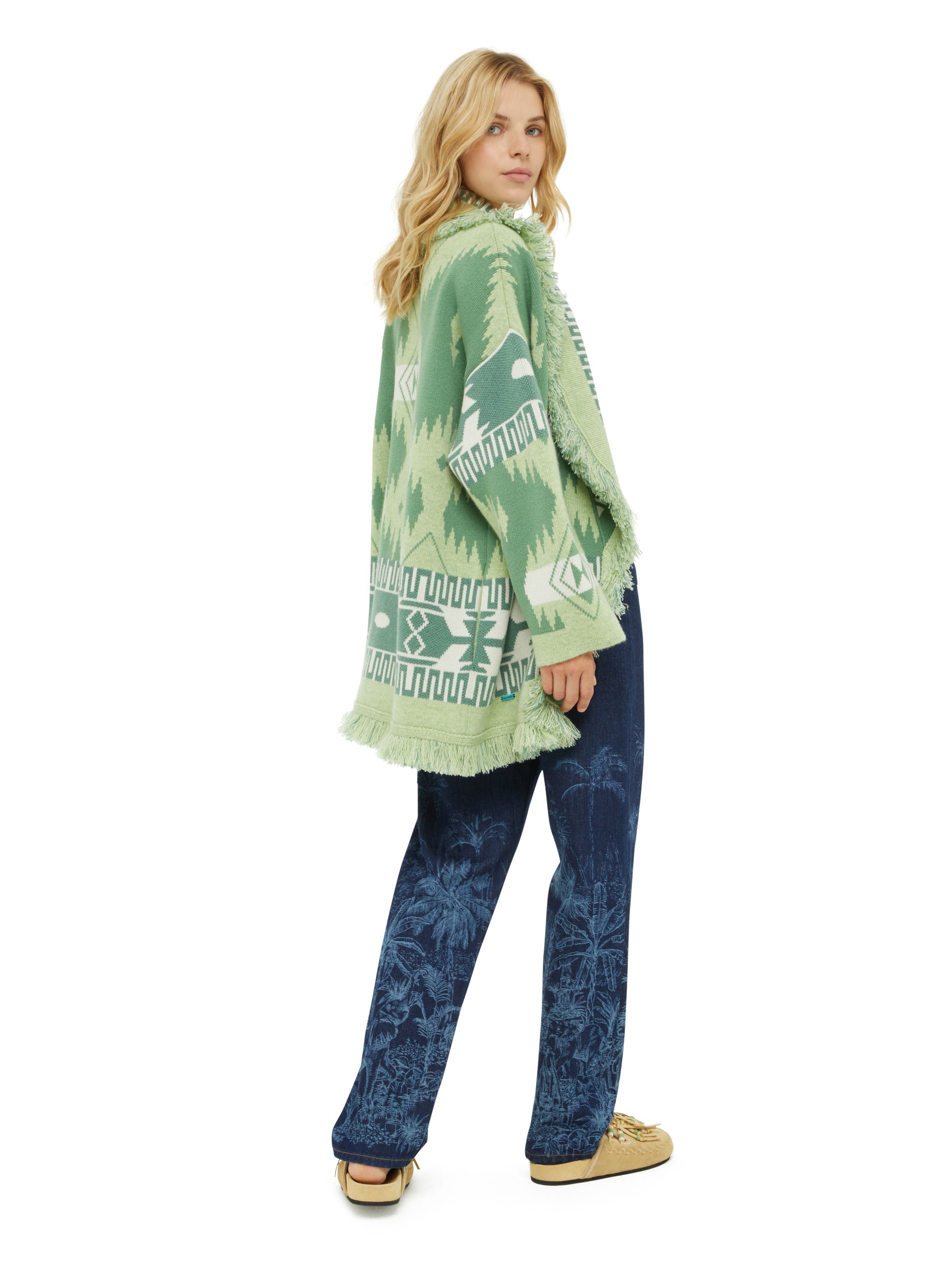 Alanui Icon Jacquard Cardigan Woodsage-Jade LWHB064R24KNI001