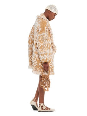 Alanui Send Beat Cardigan Sand-White Pearl