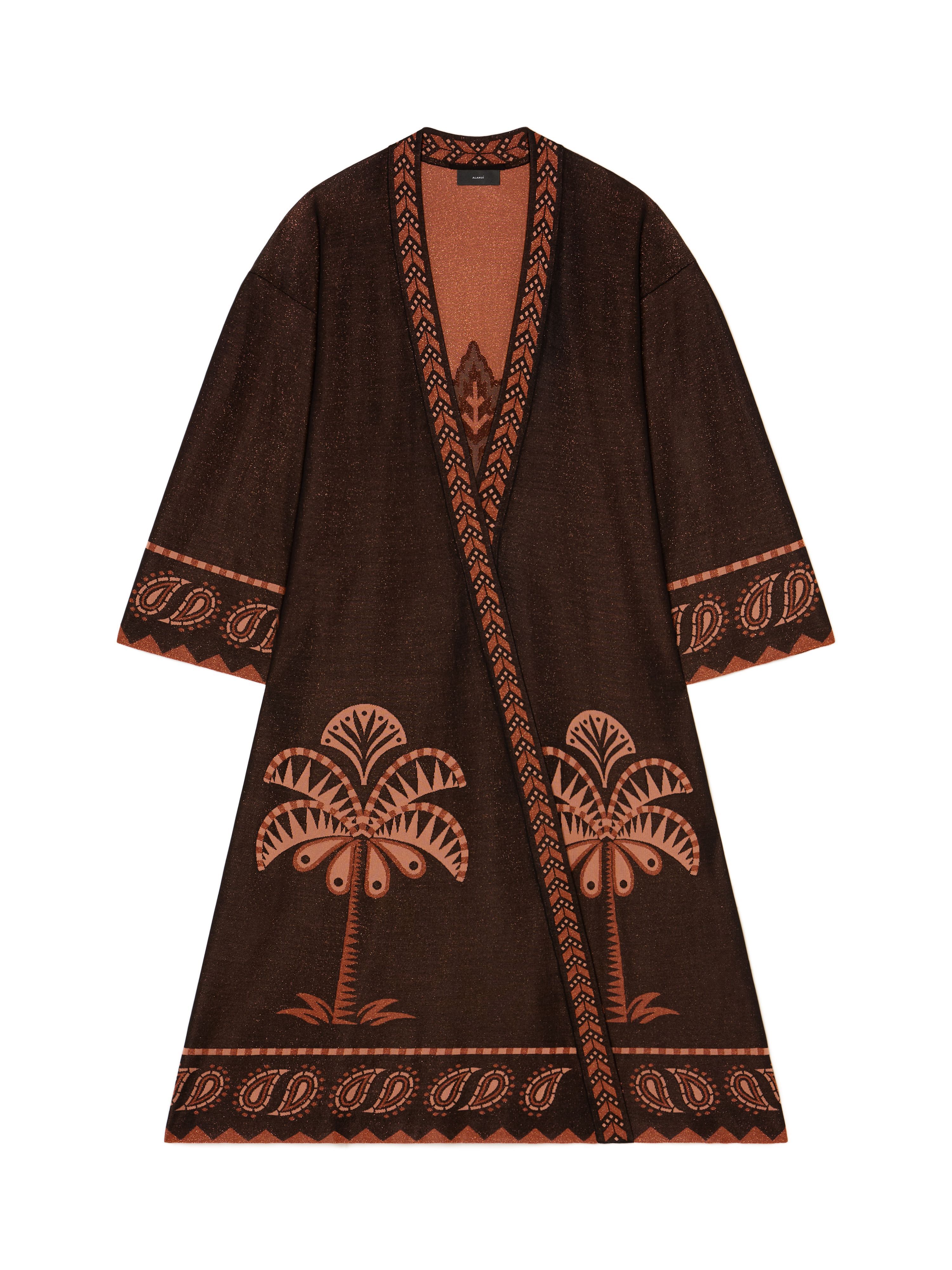 Alanui Wild Wonder Foulard Kimono Black-Terracotta LWHC001R25KNI001