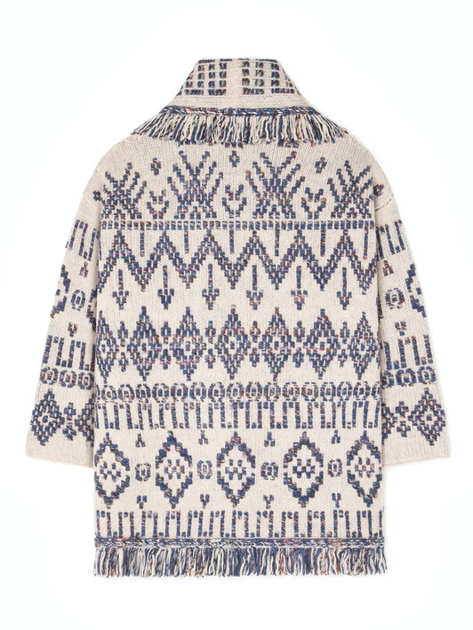 Alanui Grunge Beat Cardigan Chalk-Denim LWHB064E25KNI005