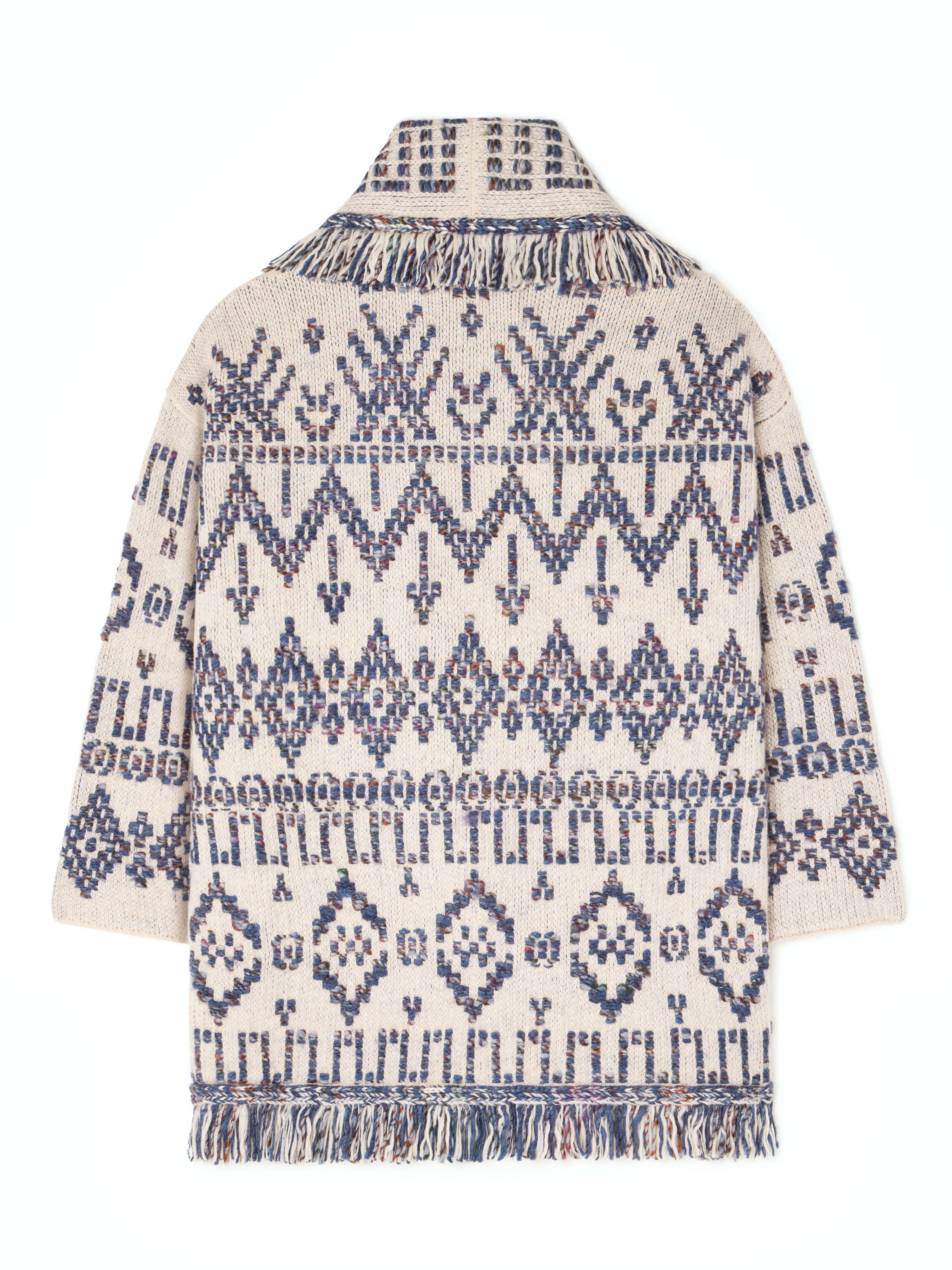 Alanui Grunge Beat Cardigan Chalk-Denim LWHB064E25KNI005