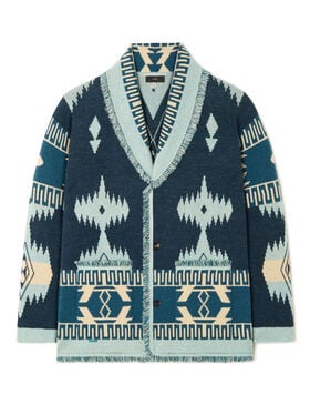 Alanui Icon Jacquard Cardigan Arbour-Light Blue LMHB038R26KNI001