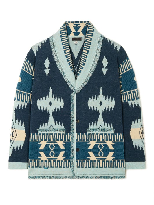 Alanui Icon Jacquard Cardigan Arbour-Light Blue LMHB038R26KNI001