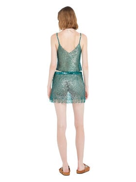 Alanui Nothing But Light Mini Skirt Green Tide