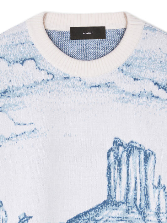 Alanui Silent Rider Sweater Chalk-Bluebell LWHE068E25KNI002