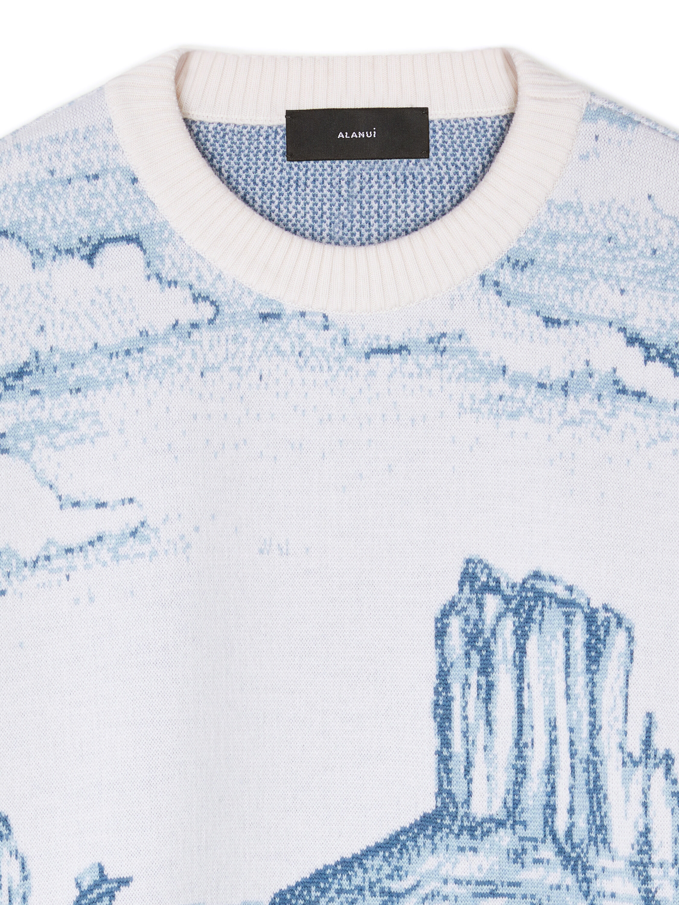 Alanui Silent Rider Sweater Chalk-Bluebell LWHE068E25KNI002