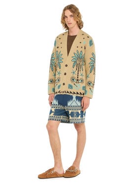 Alanui Echoes Of The Island Cardigan Sand-Parrot