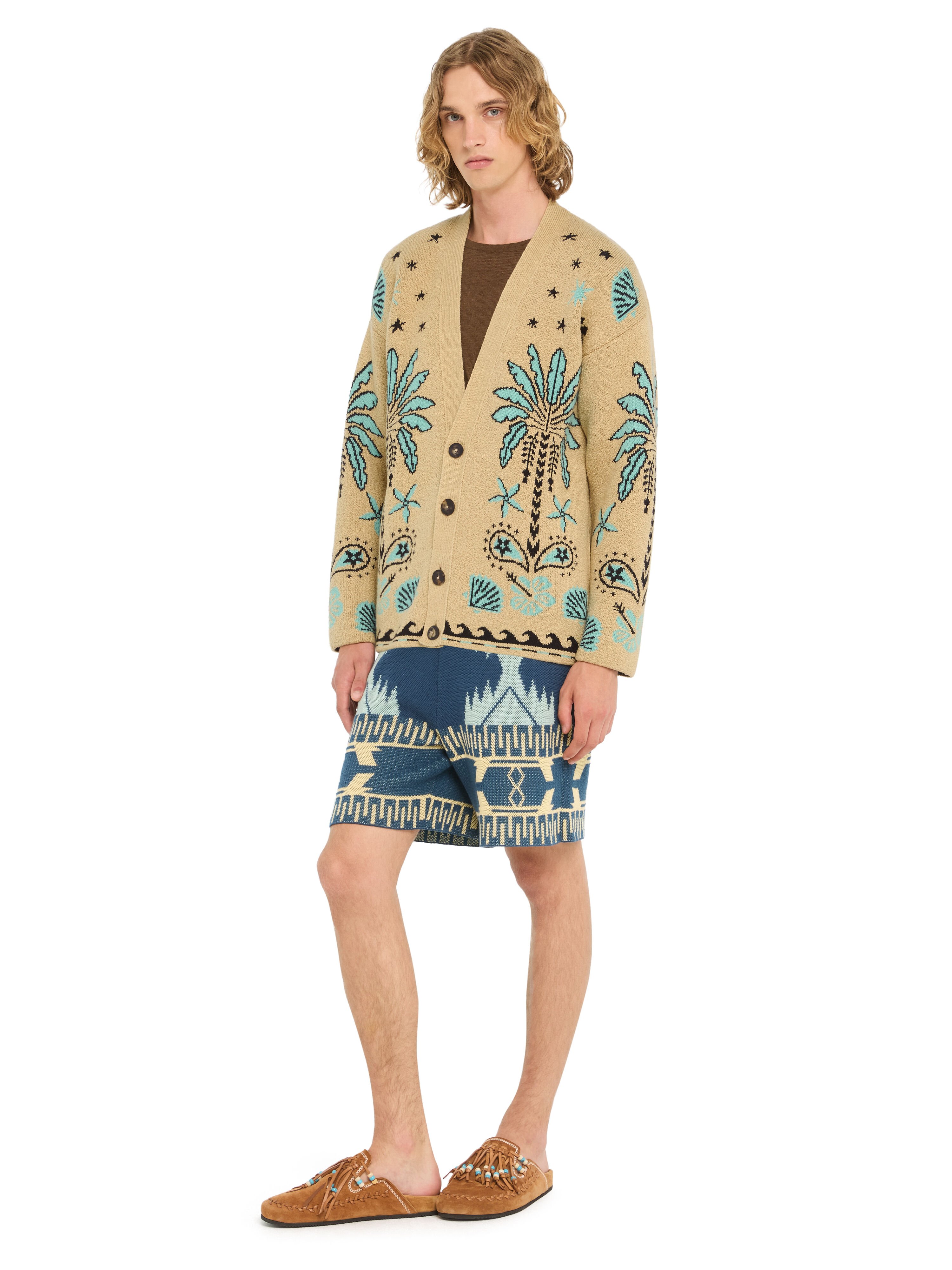 Alanui Echoes Of The Island Cardigan Sand-Parrot LMHB027R26KNI001 Alanui Echoes Of The Island Cardigan Sand-Parrot LMHB027R26KNI001