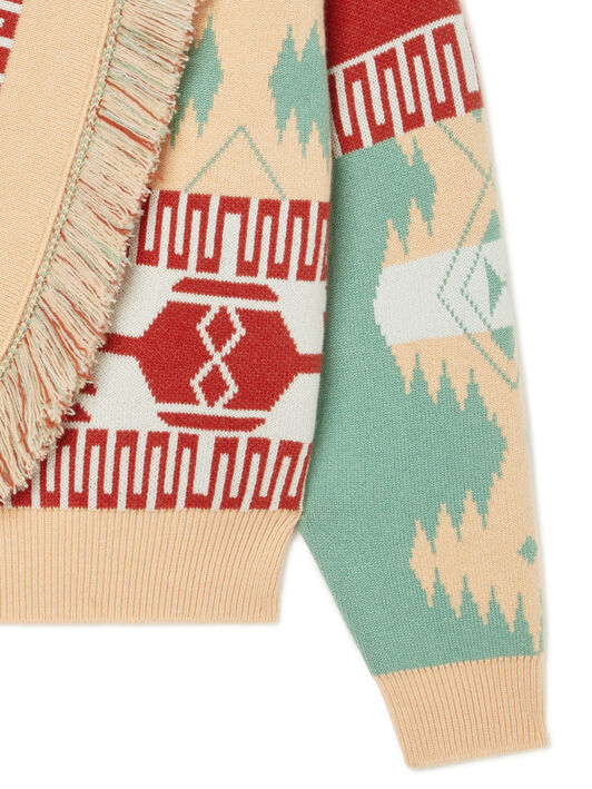 Alanui Icon Jacquard Cardi-Bomber Parrot-Peach LWHB026R26KNI001