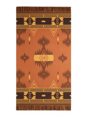 Alanui Icon Jacquard Blanket Linseed-Cognac LWRO002R25KNI001