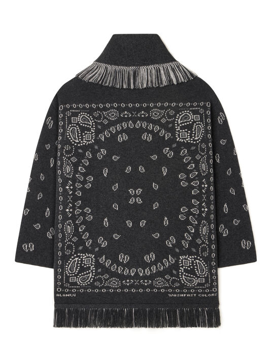 Alanui Bandana Jacquard Cardigan Charcoal-Multicolor LWHB064E25KNI001