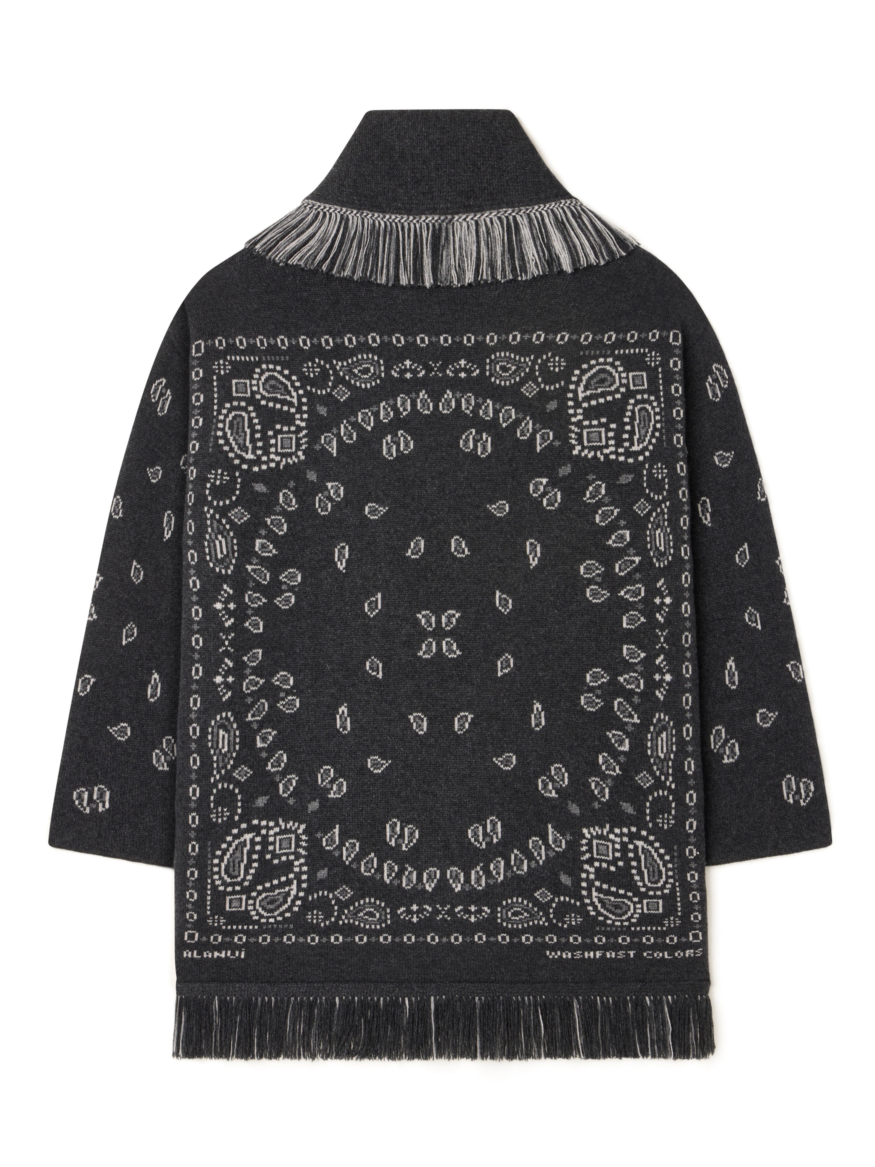 Alanui Bandana Jacquard Cardigan Charcoal-Multicolor LWHB064E25KNI001