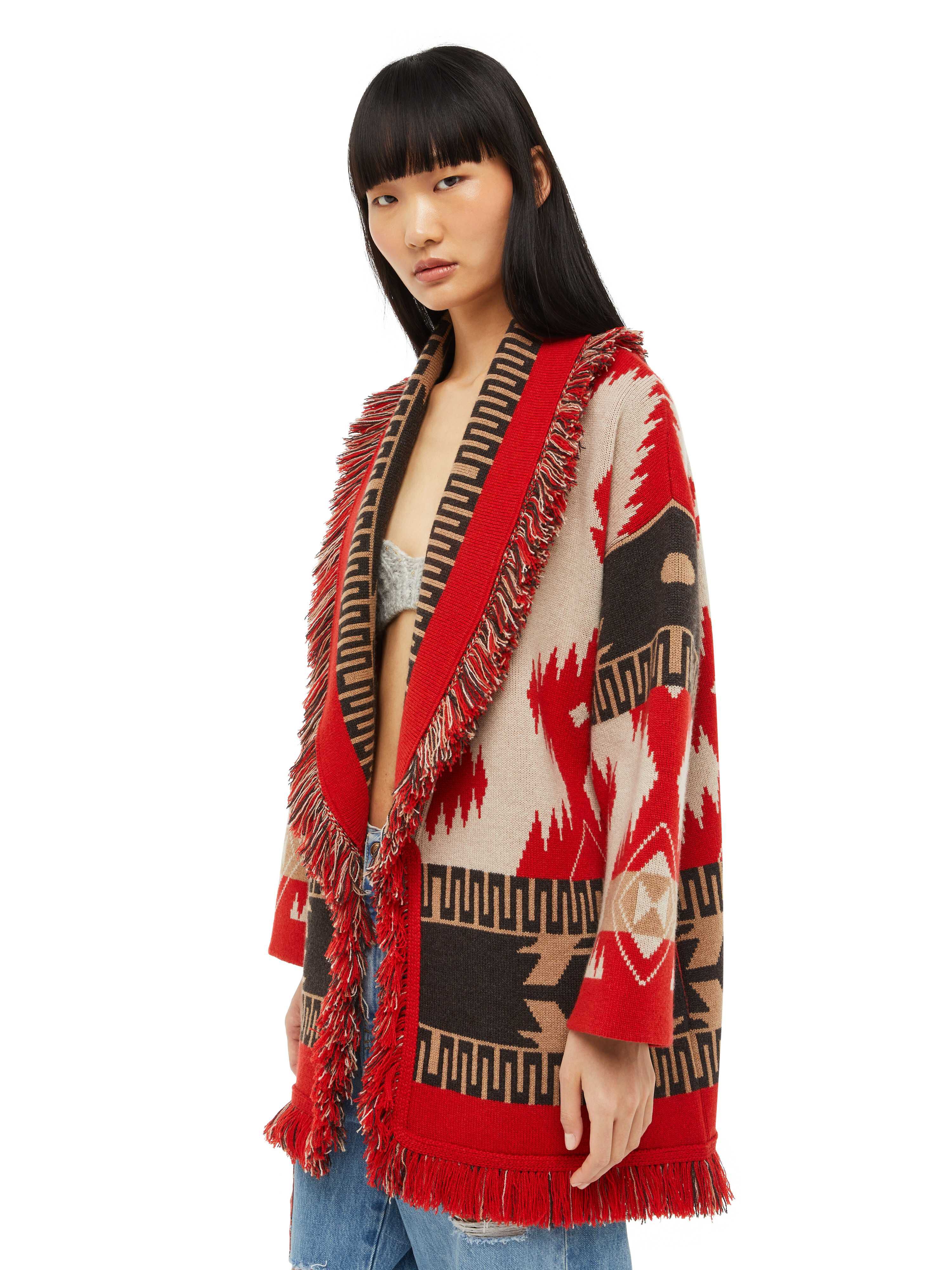 Alanui Icon Jacquard Cardigan Sand Fire LWHB064F23KNI001
