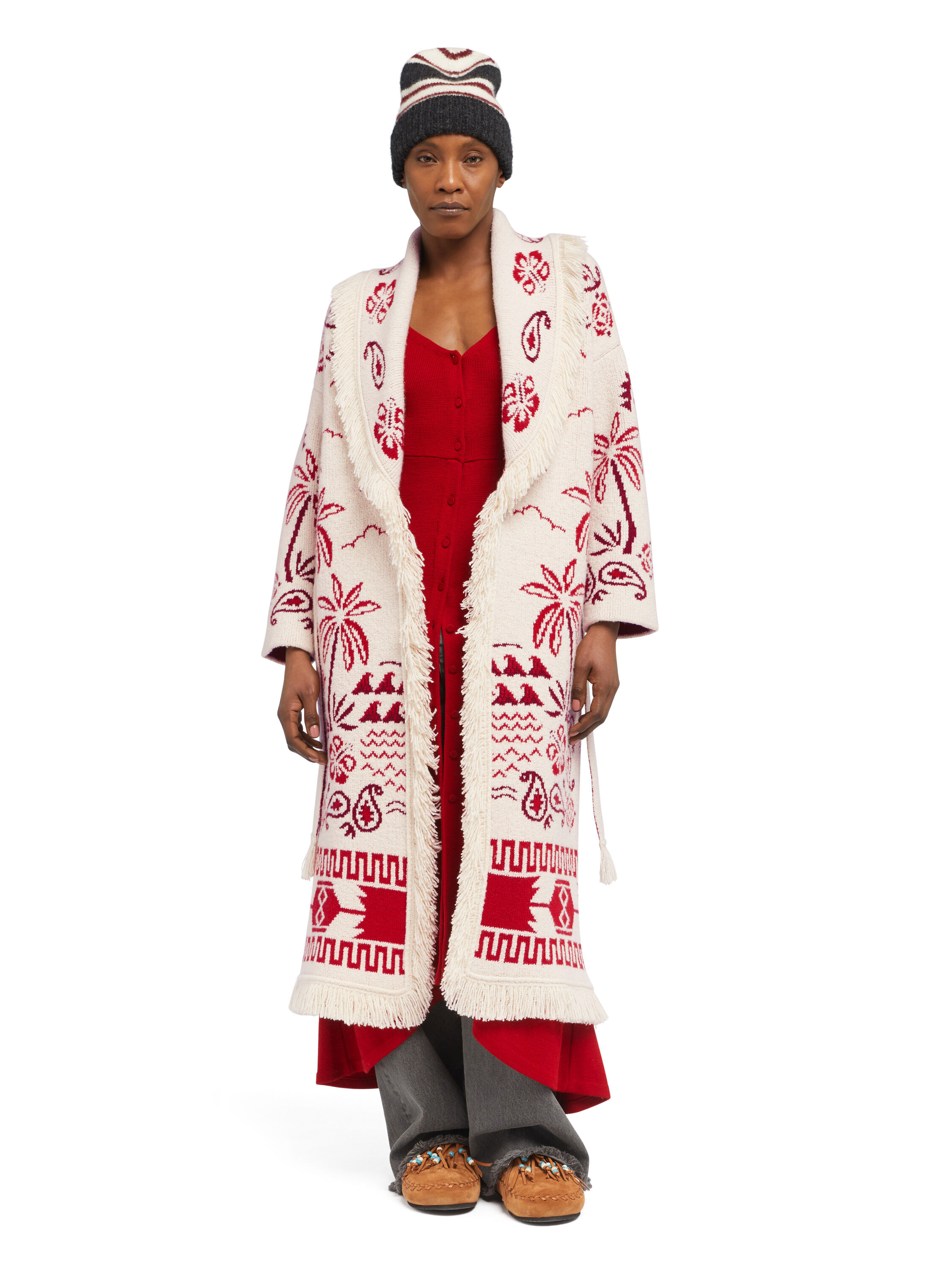 Alanui Glimpse Of Eden Coat Chalk-Ruby LWHQ003E25KNI002