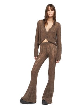 Alanui Desert Drift V Neck Dark Dust LWHD001E25KNI001