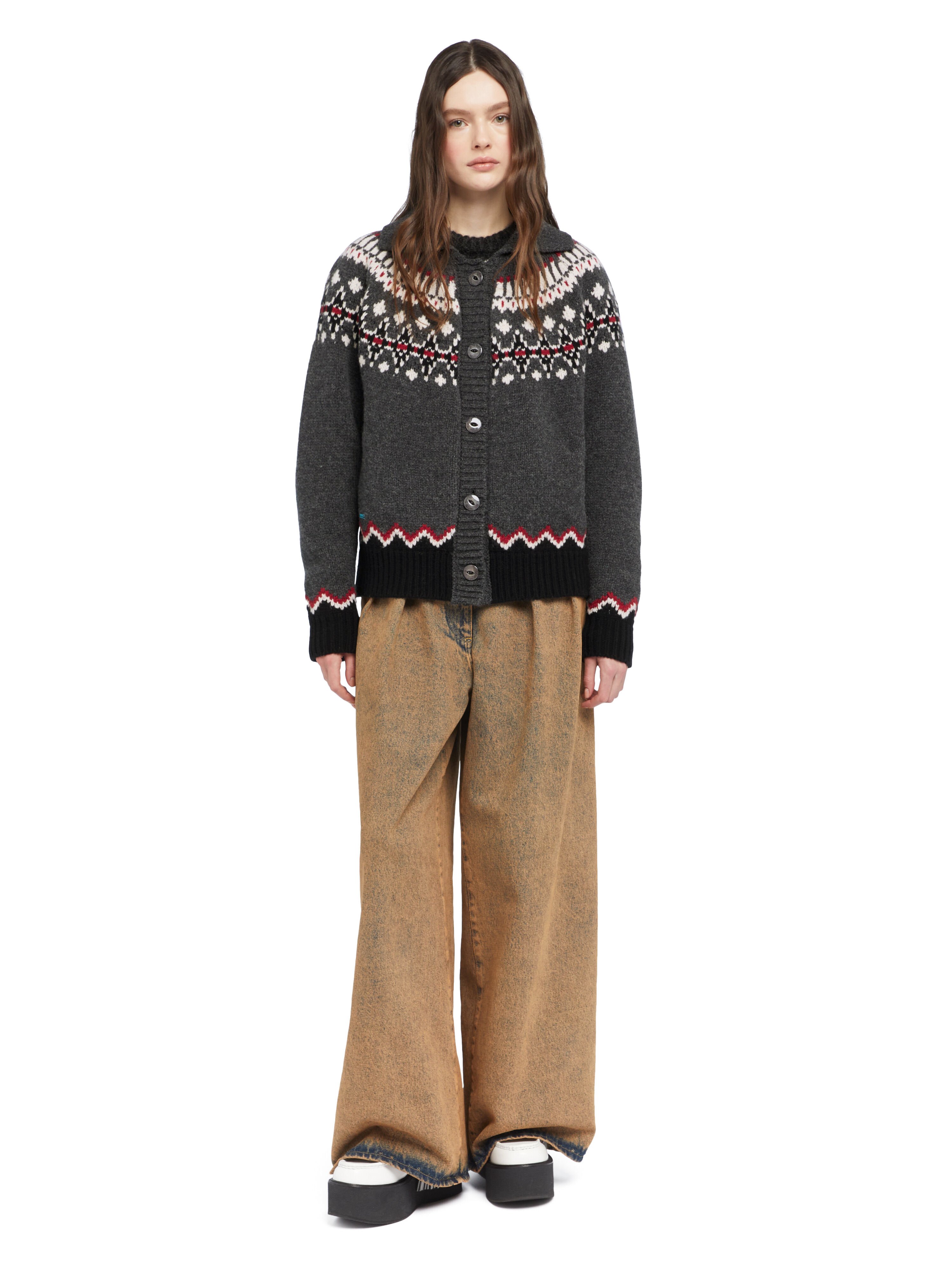 Alanui Sweet Winter Jacket Black Grey-Multicolor LWHQ01DE25KNI001