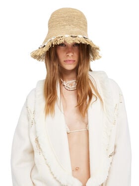 Alanui Chasing The Shadows Raffia Hat Cocoa Delight