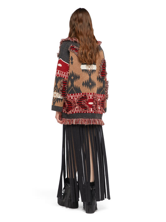 Alanui Grunge Anthem Cardigan Camel-Iron LWHB064E25KNI00A