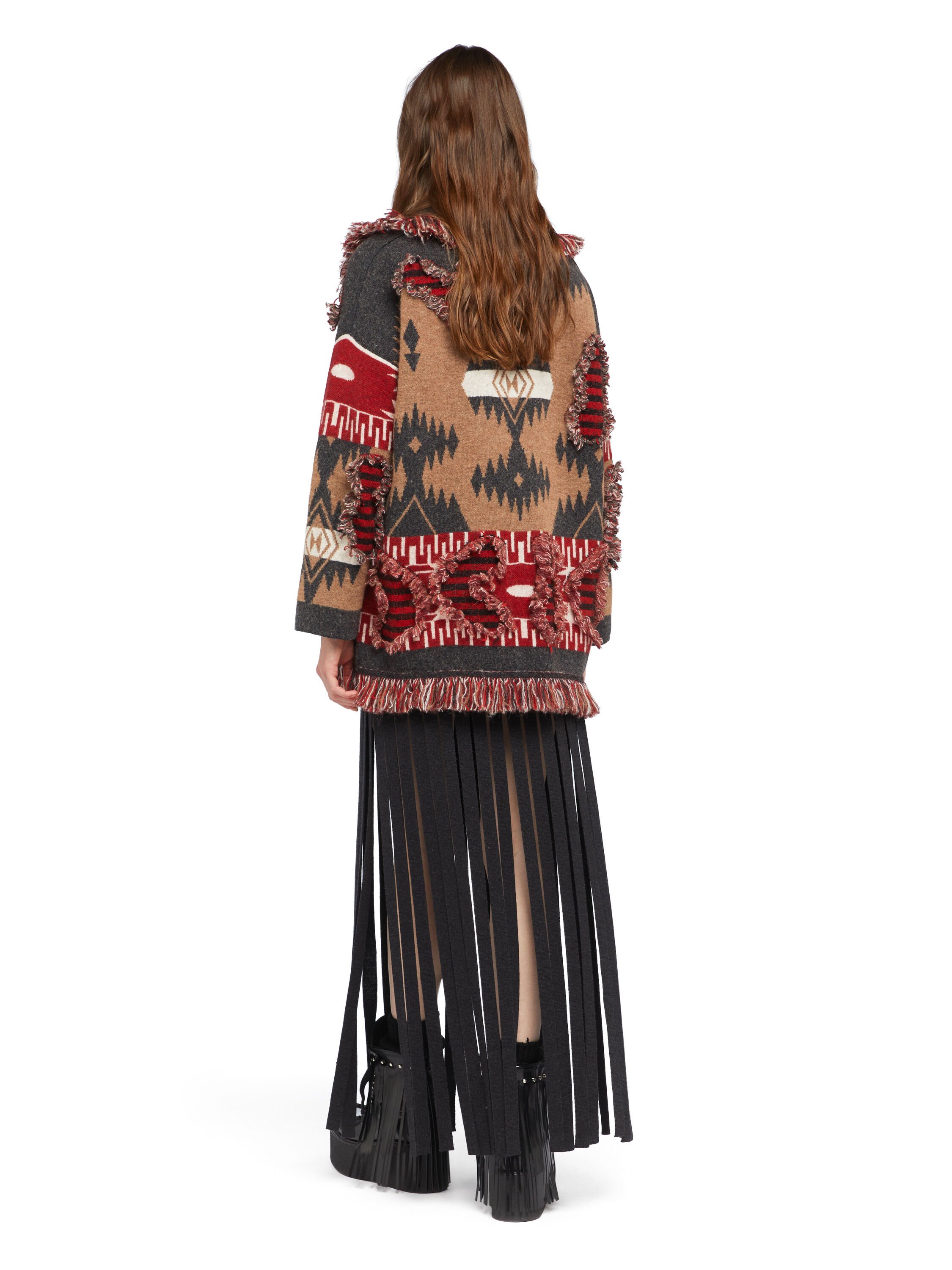 Alanui Grunge Anthem Cardigan Camel-Iron LWHB064E25KNI00A