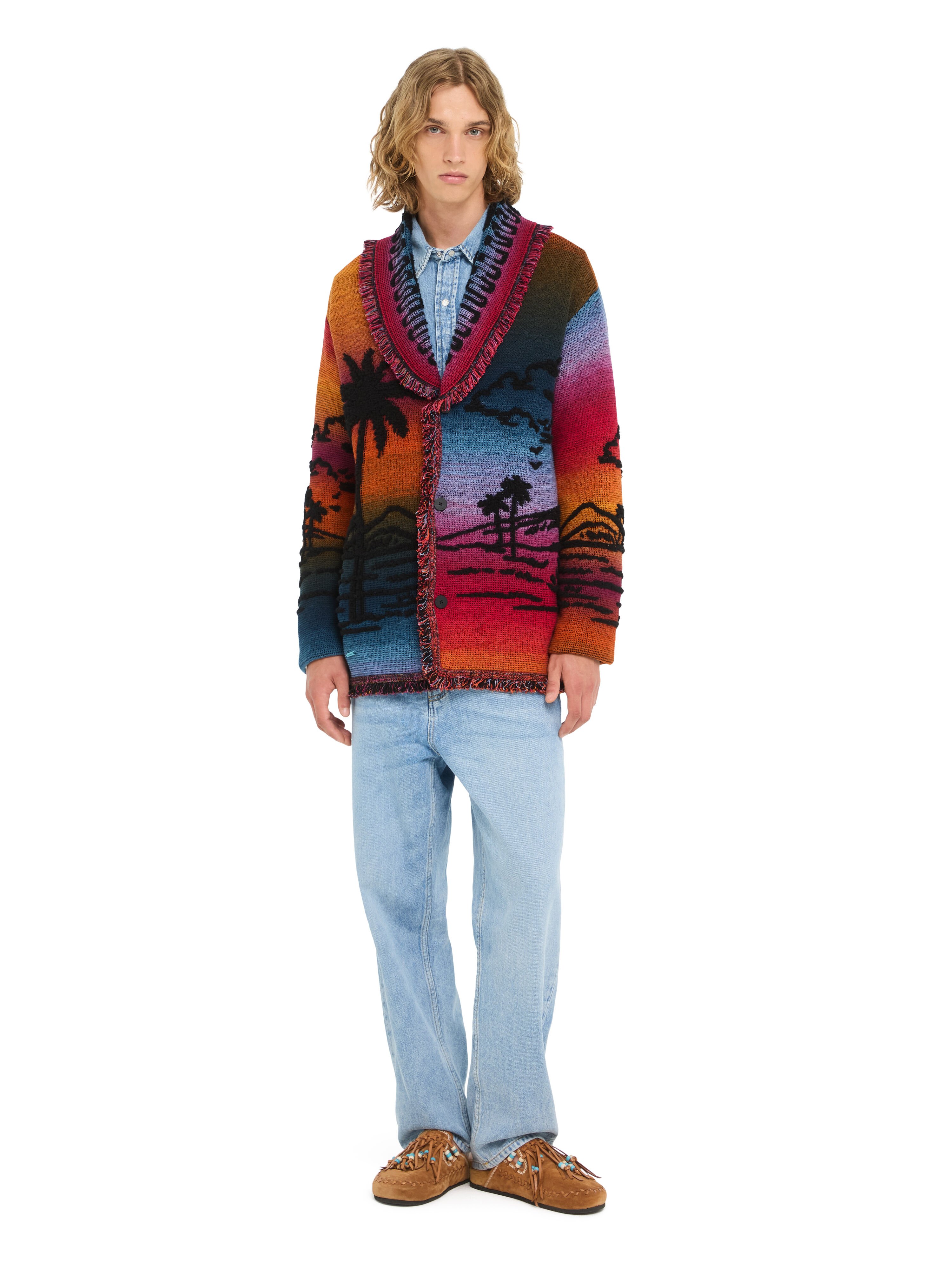 Alanui Sunset Stories Cardigan Black-Multicolor LMHB039R26KNI002 Alanui Sunset Stories Cardigan Black-Multicolor LMHB039R26KNI002