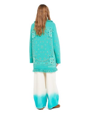 Alanui Bandana Jacquard Cardigan Reef-Deep Blue