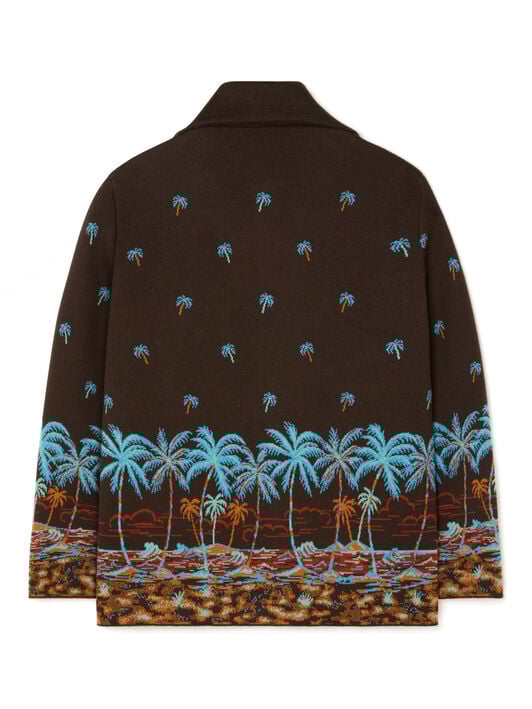 Alanui The Tale Of Hawaiian Shirt Coffee-Linseed LMHY004R26KNI001