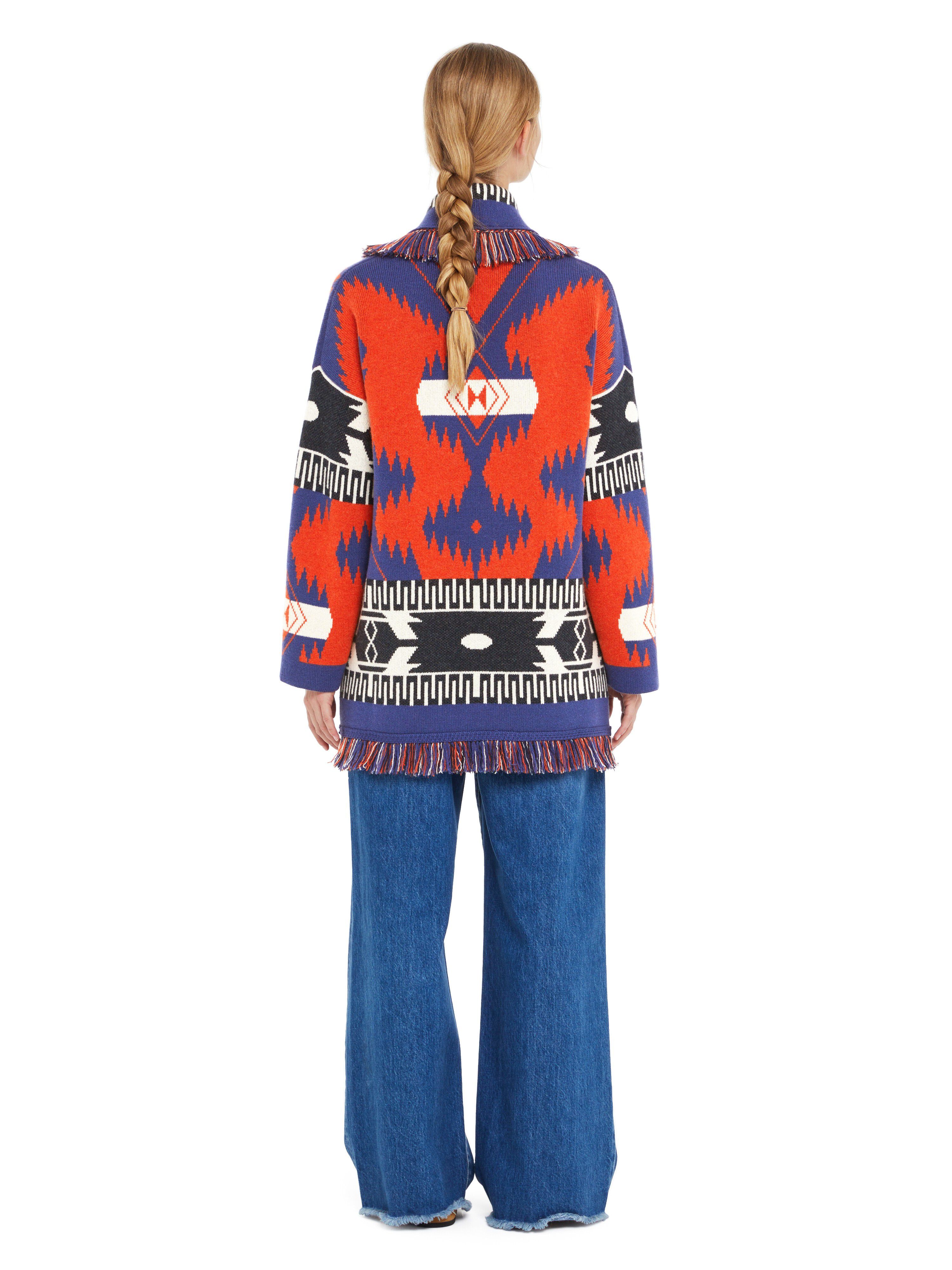 Alanui Icon Jacquard Cardigan Furnace-Indigo LWHB064R25KNI004