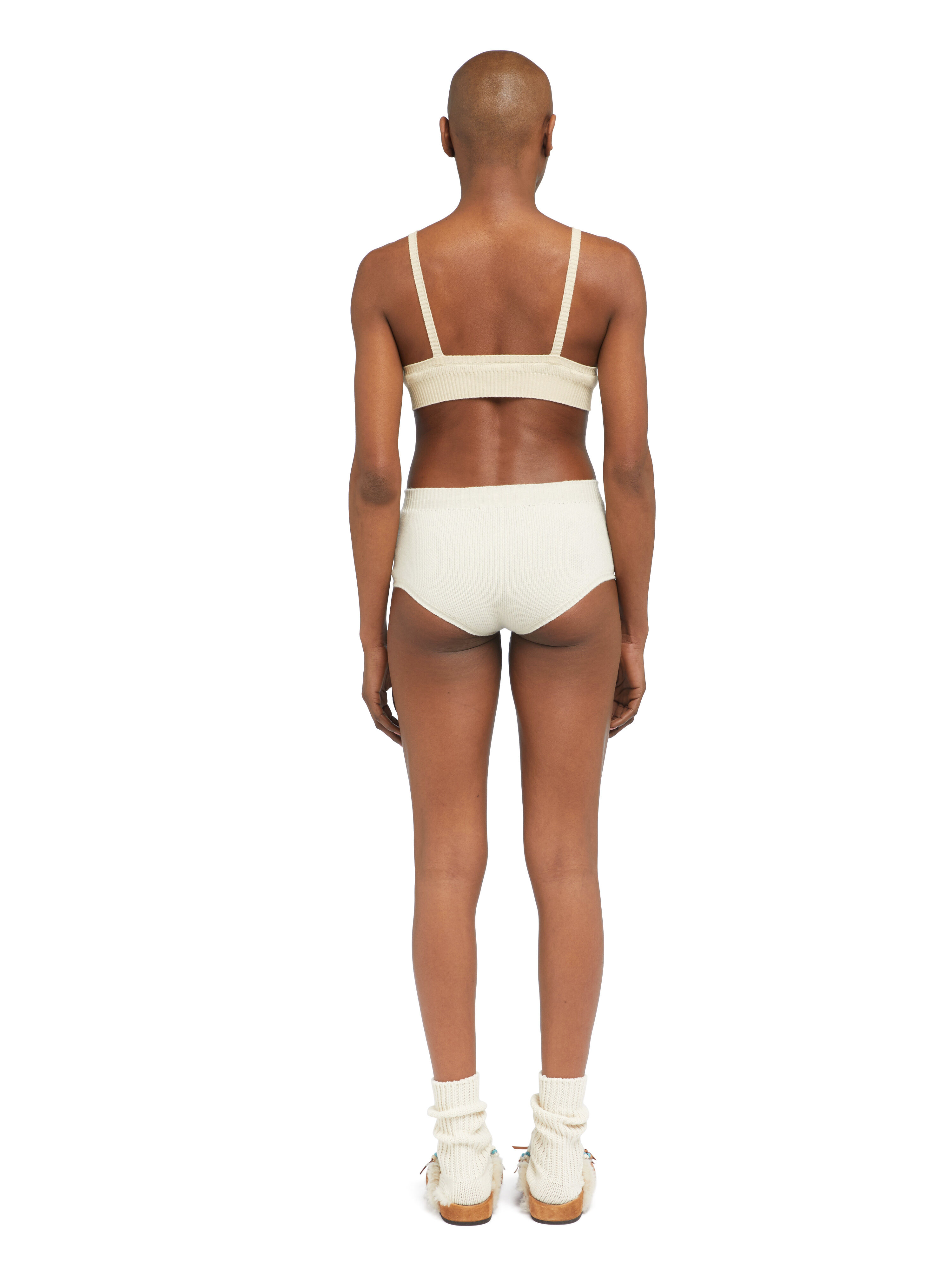Alanui Cashmere Bralette White LWHR005E25KNI002