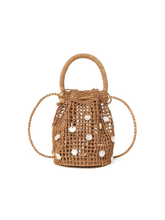 Alanui Precious Moments Raffia Satchel Bag Cocoa Delight LWMY006R26MAT001