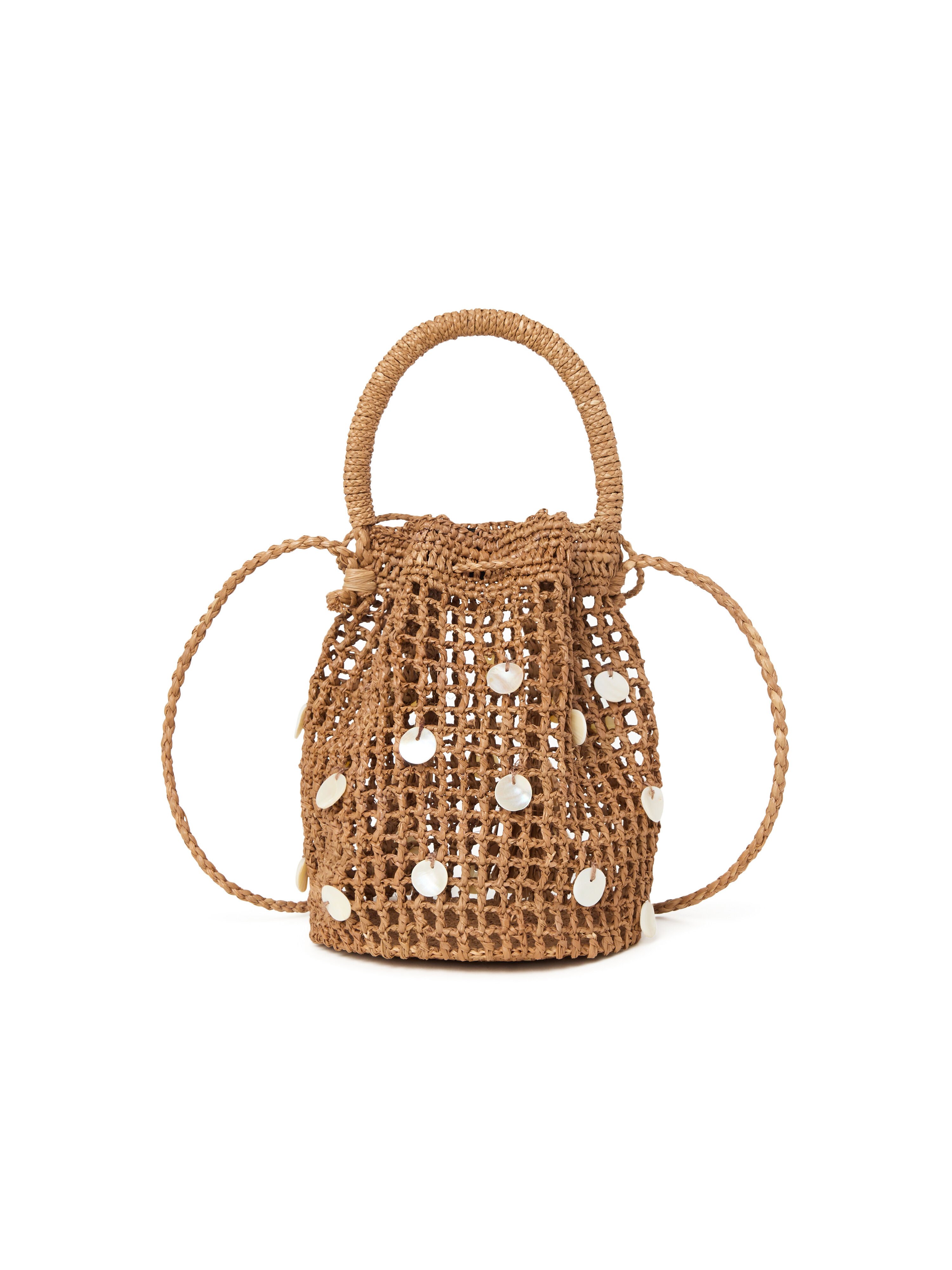 Alanui Precious Moments Raffia Satchel Bag Cocoa Delight LWMY006R26MAT001