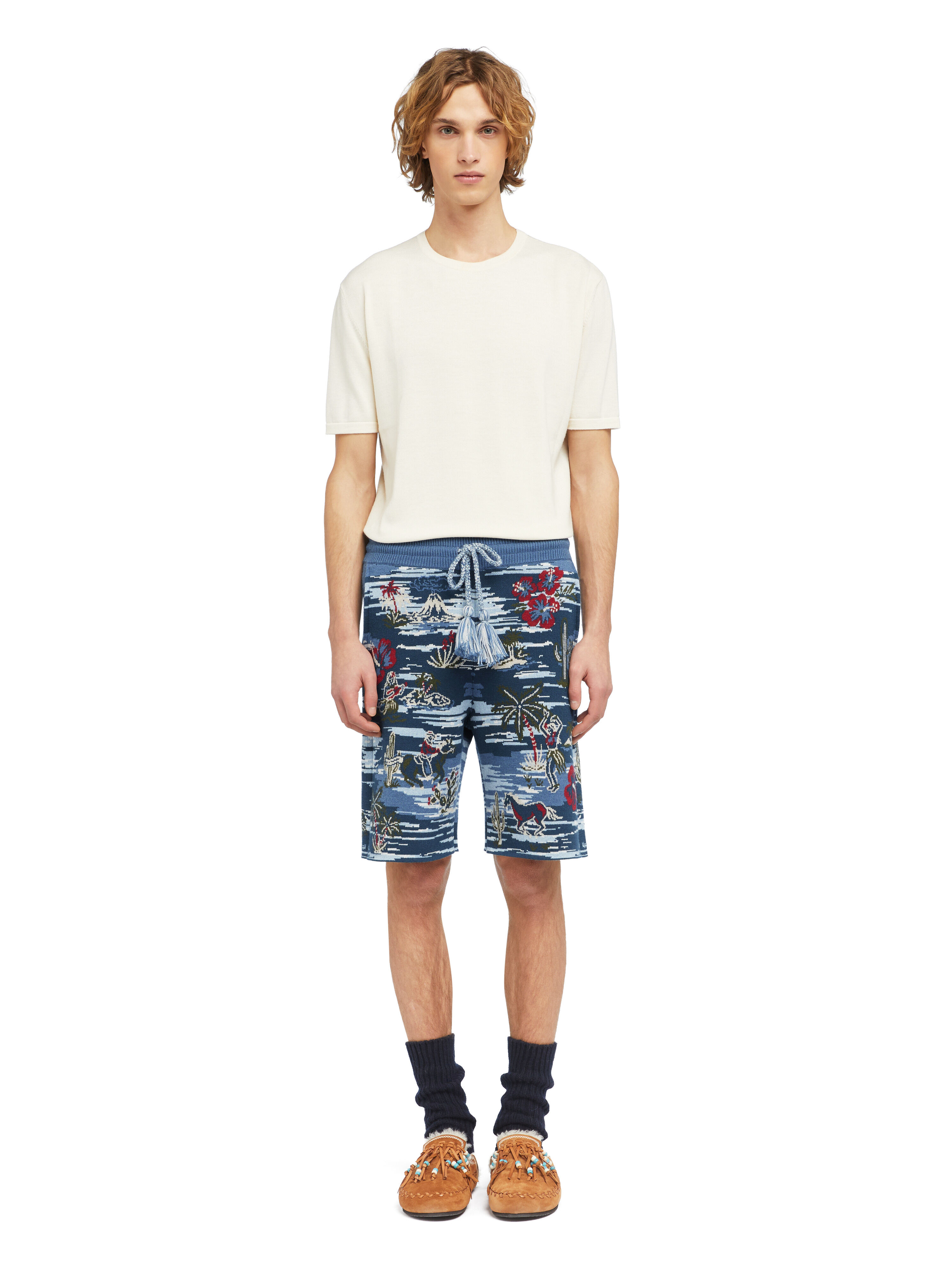 Alanui Tex-Hawaii Roundtrip Shorts Midnight-Multicolor LMHM004E25KNI003