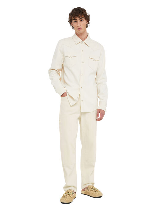 Alanui Raw Cargo Denim Pants White Raw Denim LMYB001R25DEN001