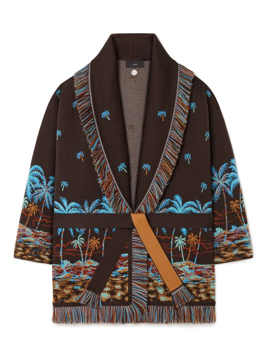 Alanui The Tale Of Hawaiian Cardigan Coffee-Linseed LWHB064R25KNI002