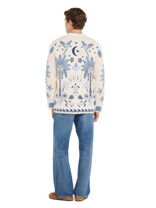 Alanui Echoes Of The Island Cardigan Chalk-Light Blue LMHB027R26KNI001 Alanui Echoes Of The Island Cardigan Chalk-Light Blue LMHB027R26KNI001