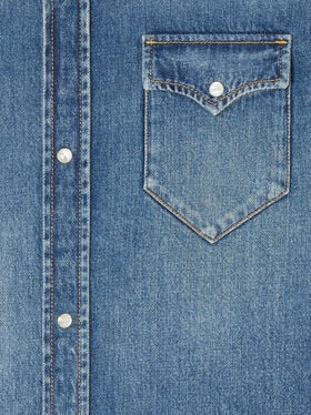Alanui Medium Wash Denim Shirt Medium Wash Blue Denim