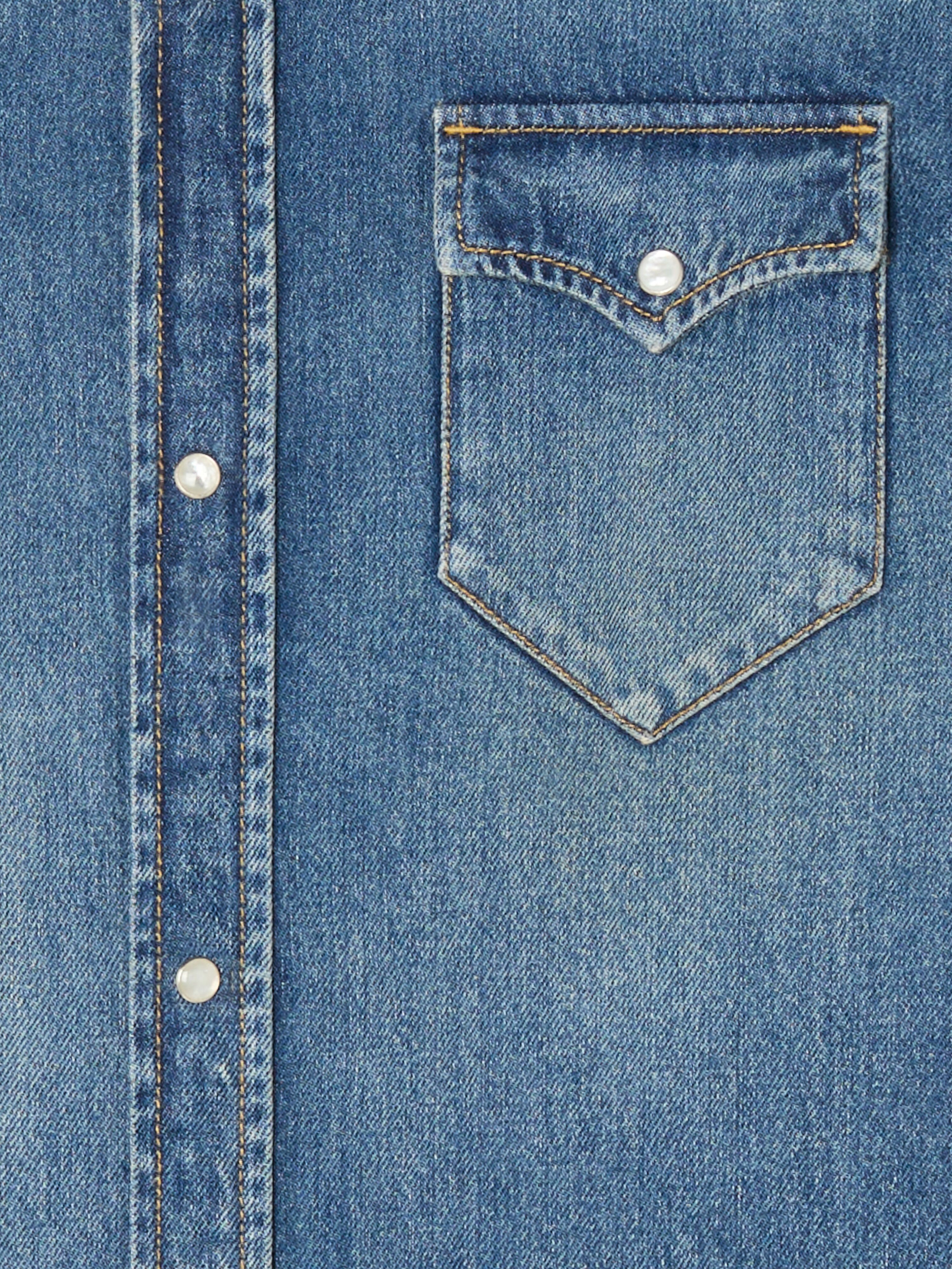 Alanui Medium Wash Denim Shirt Medium Wash Blue Denim LMYD007R26DEN003