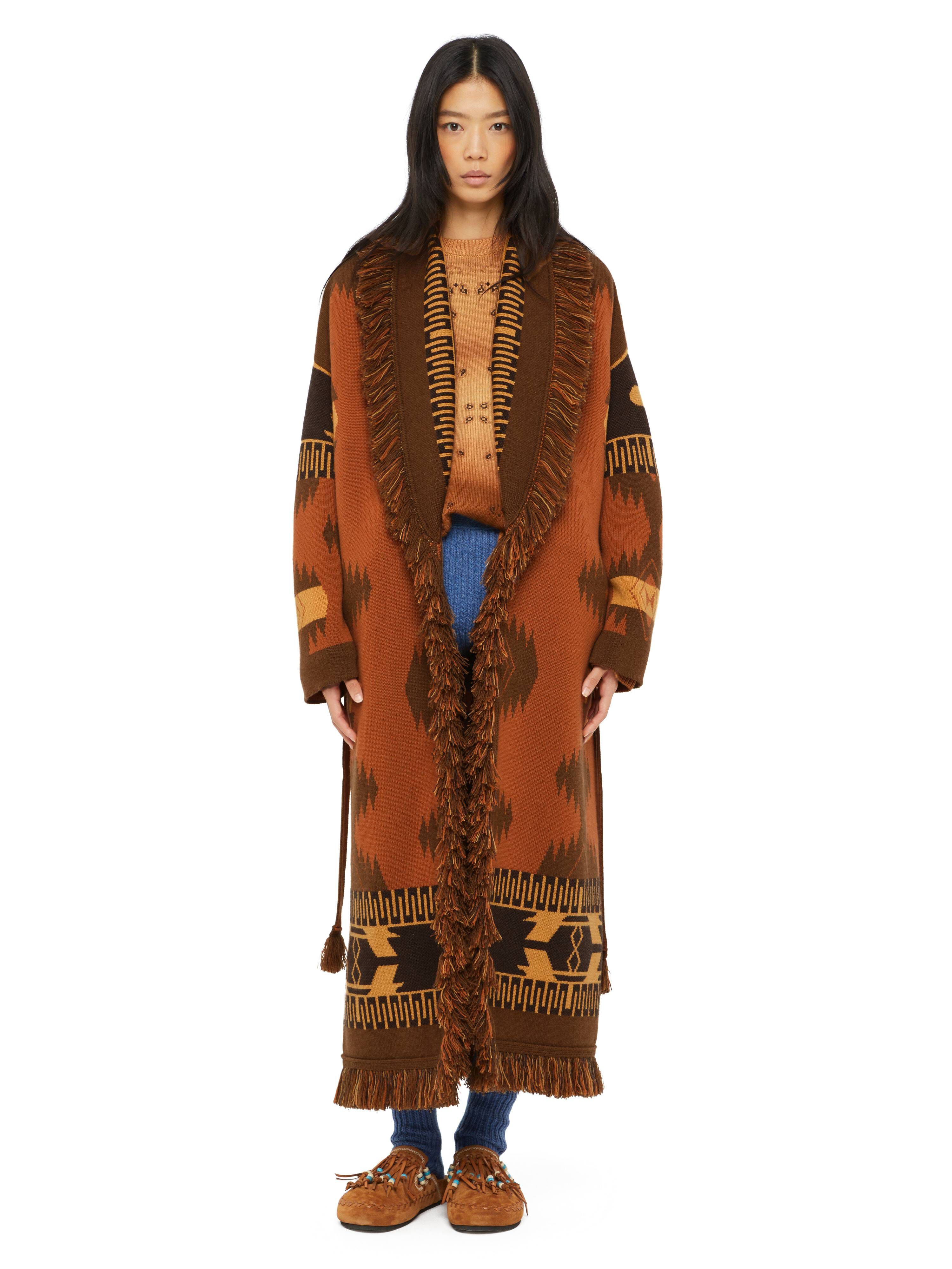 Alanui Icon Jacquard Coat Tamarind-Castagno LWHQ003E24KNI002