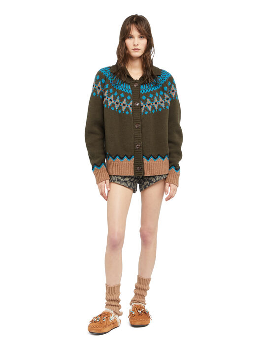 Alanui Sweet Winter Jacket Oliva-Multicolor LWHQ01DE25KNI001