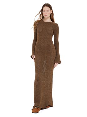Alanui Shady Beach Dress Pecan LWHI05FR25KNI001