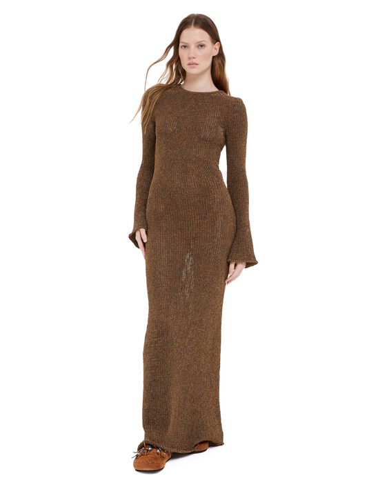 Alanui Shady Beach Dress Pecan LWHI05FR25KNI001