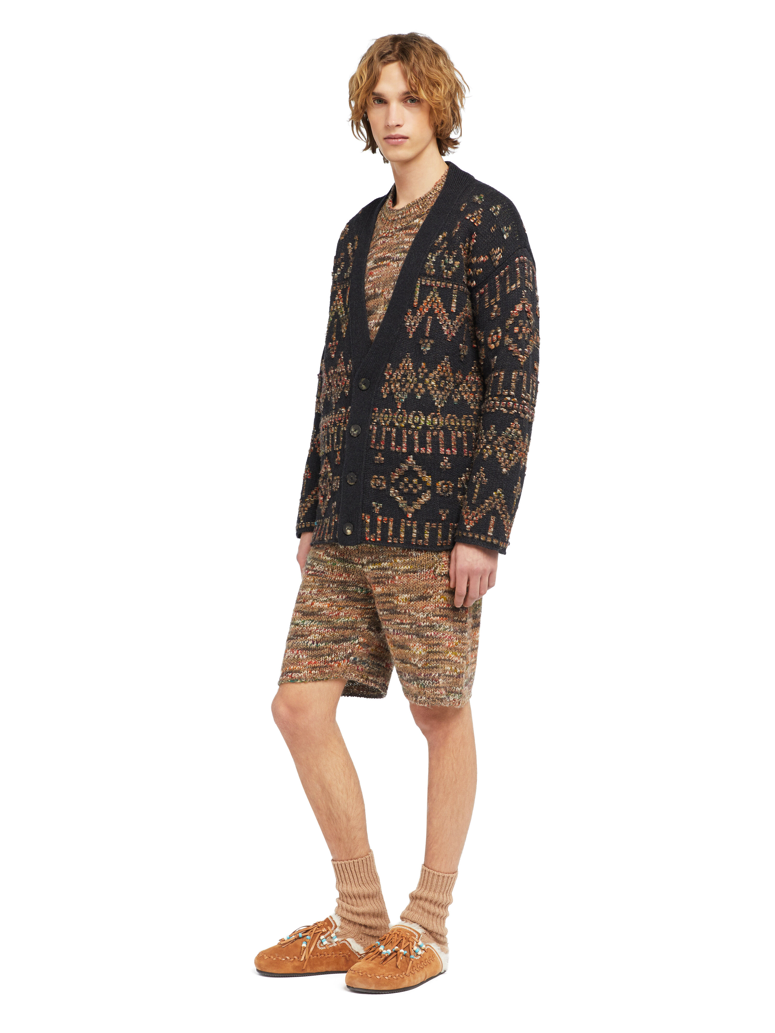 Alanui Grunge Beat Cardigan Charcoal-Multicolor LMHB027E25KNI001