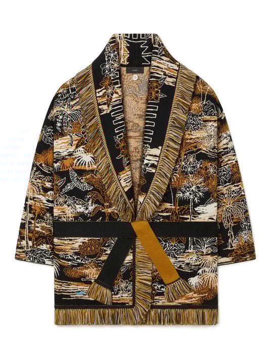 Alanui Lost In The Blue Cardigan Black-Multicolor LWHB064R26KNI021