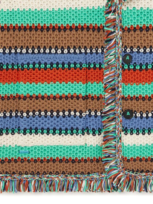 Alanui Sunny Stripes Cardigan Turquoise-Multicolor LMHB038R25KNI002