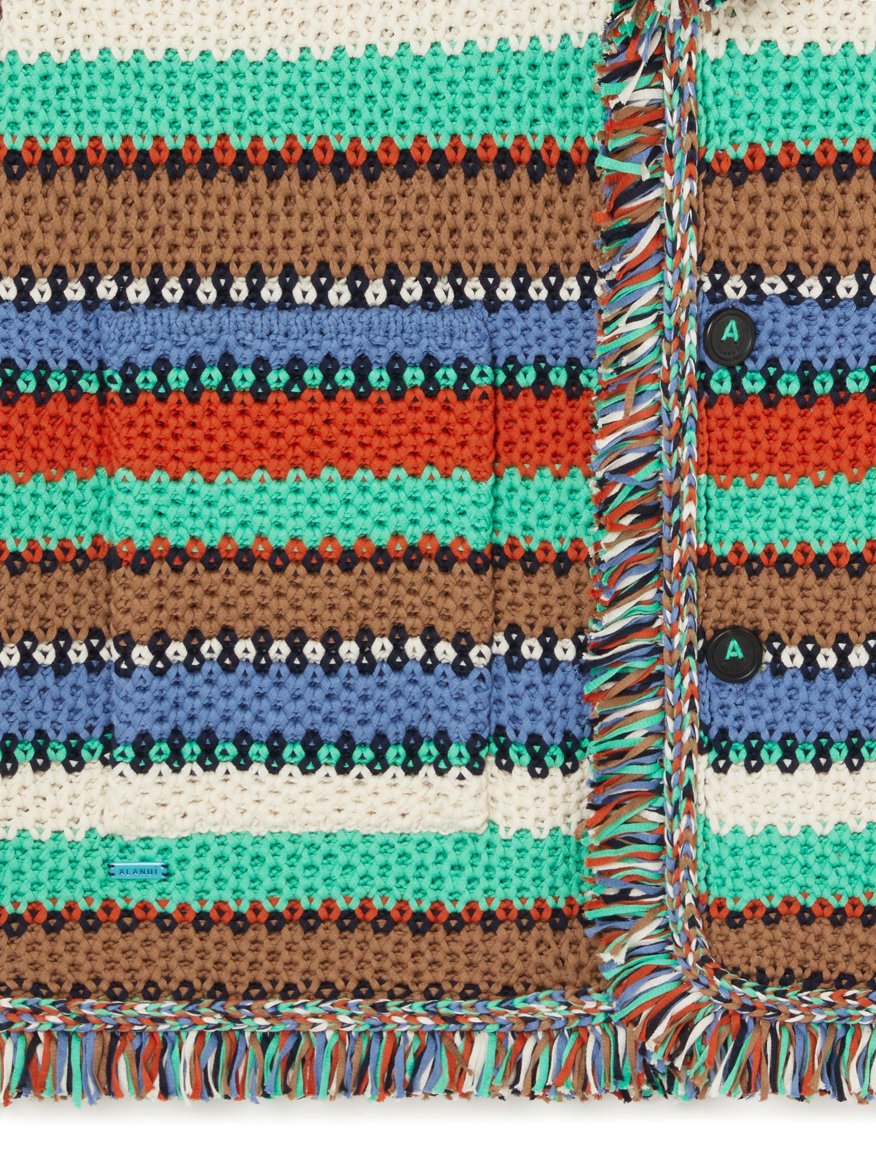 Alanui Sunny Stripes Cardigan Turquoise-Multicolor LMHB038R25KNI002