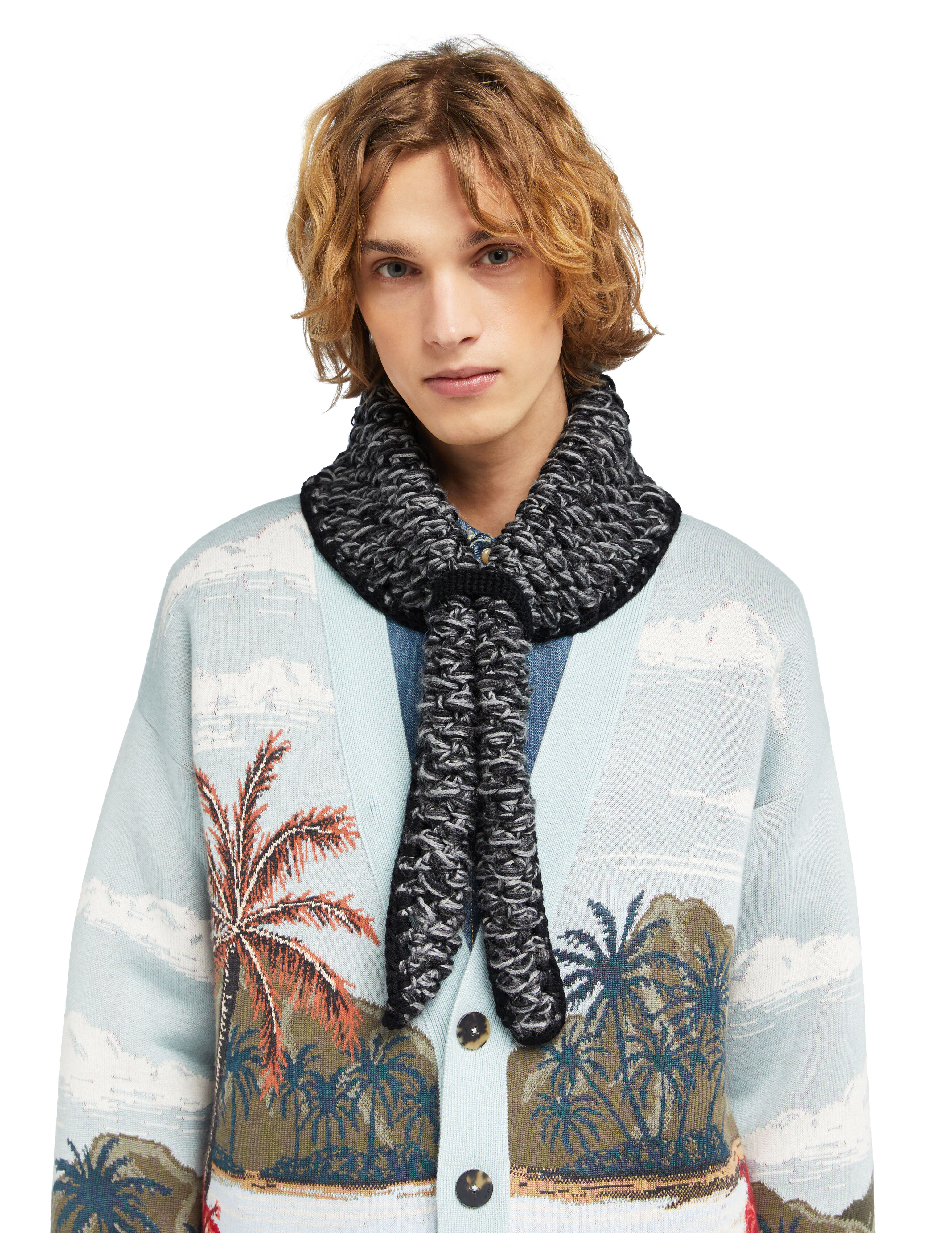 Alanui Sweet Winter Foulard Charcoal-Ardesia LMMI001E25KNI001
