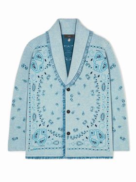 Alanui Bandana Jacquard Cardigan Dusk LMHB039R24KNI001