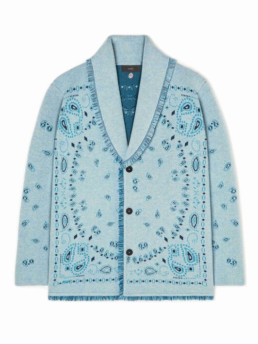 Alanui Bandana Jacquard Cardigan Dusk LMHB039R24KNI001